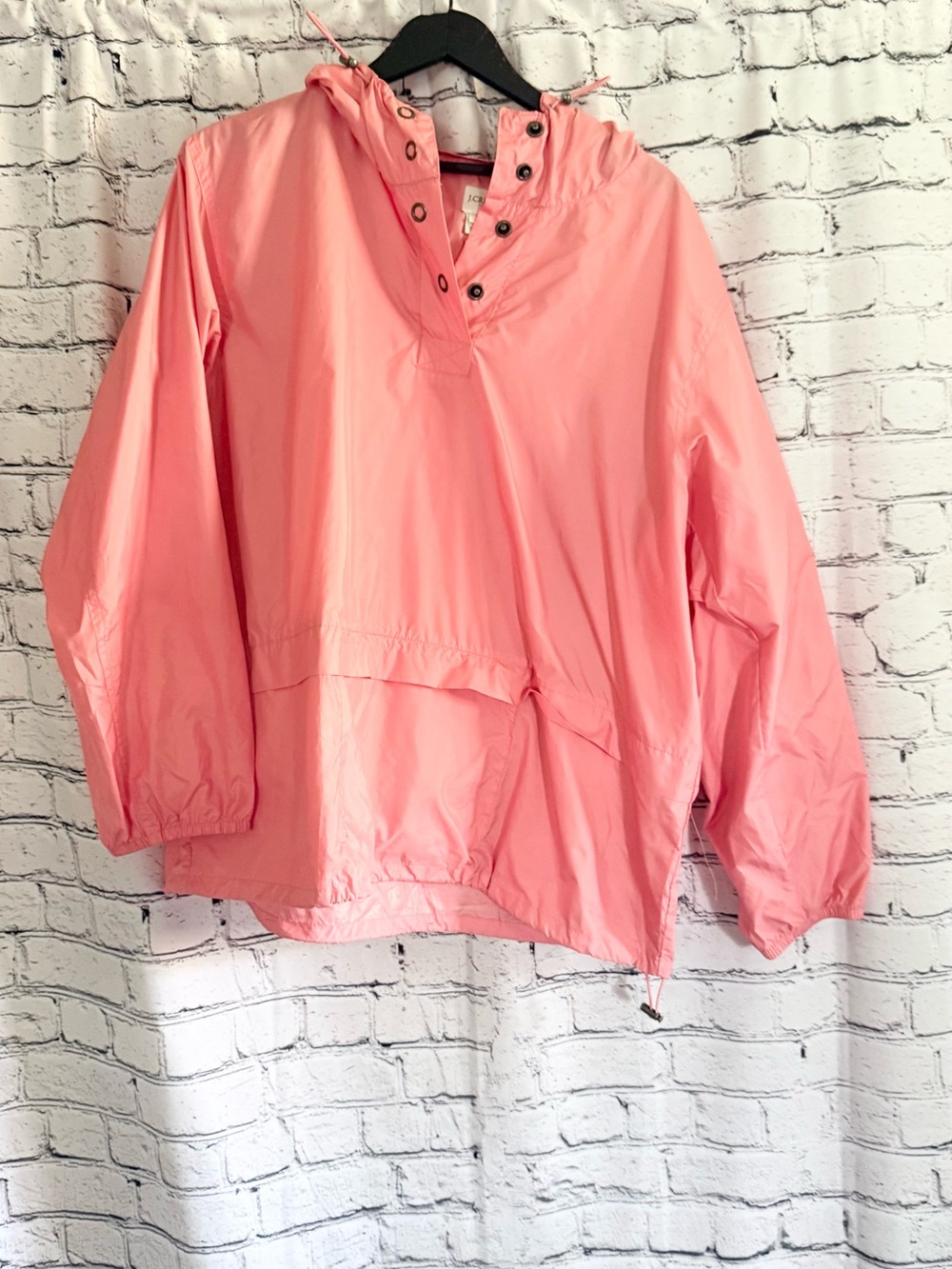 J. Crew Pink Hooded Windbreaker Jacket